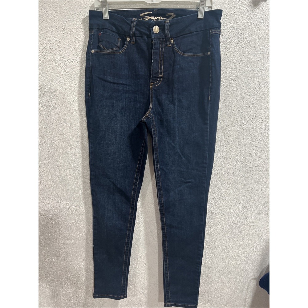 Seven 7 Jeans Womens Size 8 Tummyless High Rise Skinny Dark Wash Stretch